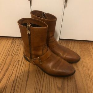 Made in Italy Chestnut Bootie with Gold Detail